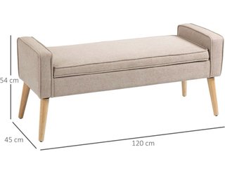 Banco Descalzador Beige Tapizado