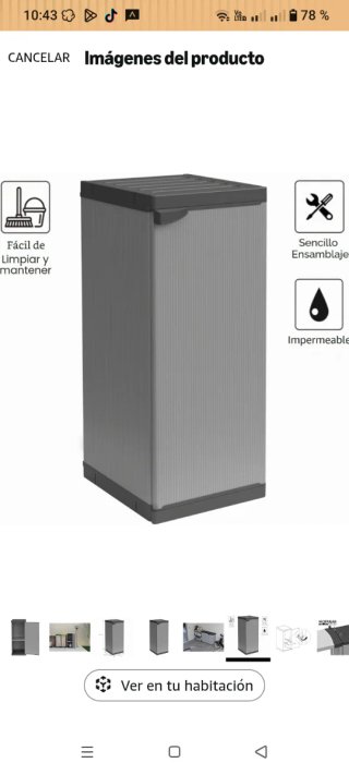 Armadio PVC Grigio Nuovo Giardino/Terrazzo
