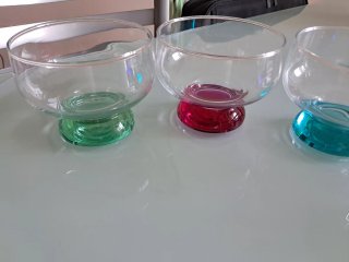 Set 4 Coppe Gelato Vetro Colorate