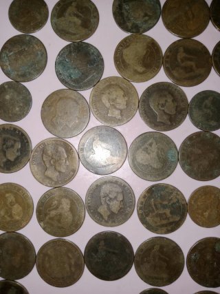 Antiguas Monedas españolas siglo XIX (19) cobre