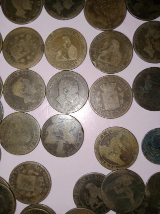 Antiguas Monedas españolas siglo XIX (19) cobre