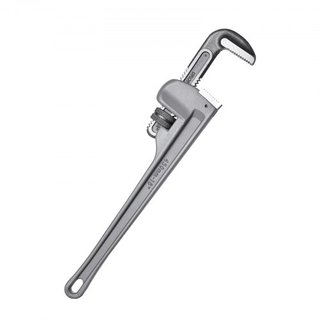 Llave de tubo, llave de tubo recta de aluminio de 18", llave de plomería ajustable, con mandíbula de alta resistencia y mango ergonómico, fácil de transportar, diseño colgante, para tuberías de ag...