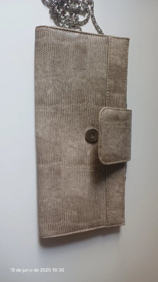 Bolso Biyouxb Brigitte Beige/Plata Cadena