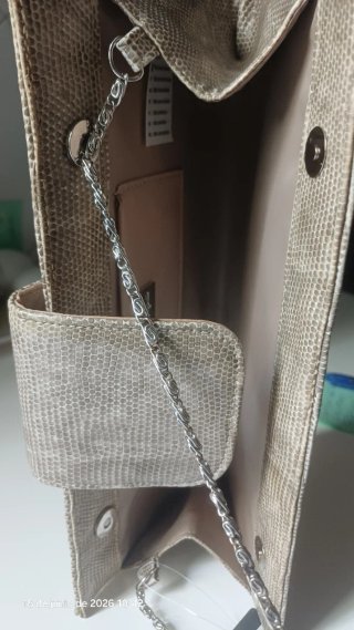 Bolso Biyouxb Brigitte Beige/Plata Cadena