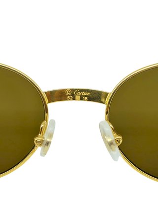 Cartier Vintage Rivoli Gold Cat Eye Occhiali Sole