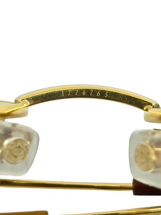 Cartier Vintage Rivoli Gold Cat Eye Occhiali Sole