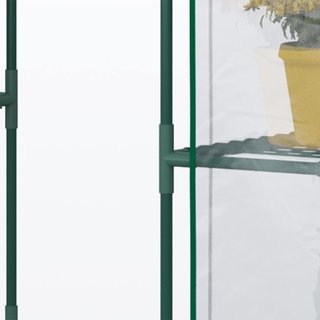 Invernadero de Jardín para Plantas en PE Impermeable y Anti UV con Estantes y Accesorios de Montaje, 142X73X195Cm, Verde