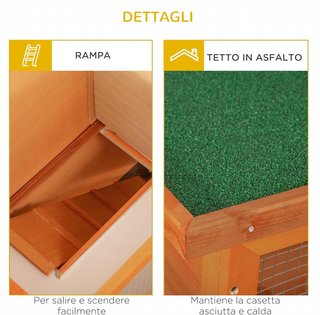 Jaula para Conejos Conejera de Exterior en Madera de Abeto 90 X 45 X 80Cm