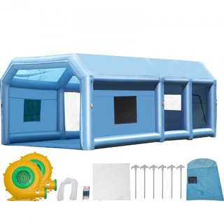 Cabina de Pintura Inflable, 32.8 x 21 x 14.8 pies/10 x 6.4 x 4.5 m Cabina de Spray Inflable, con sopladores potentes de 1100W+750W y sistema de filtración de aire, Cabina de Pintura Portátil para ...