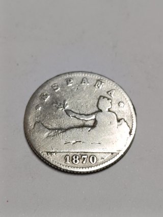 Moneda 1 Peseta Plata 1870 Gobierno Provisional