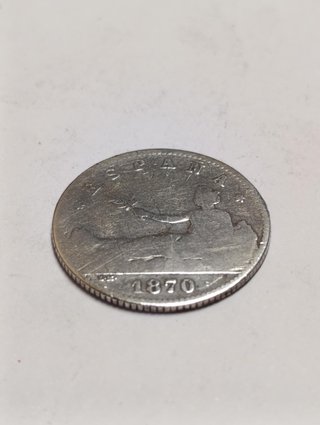 Moneda 1 Peseta Plata 1870 Gobierno Provisional
