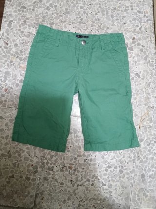 Set abbigliamento bambino con camicia a quadri e bermuda verde