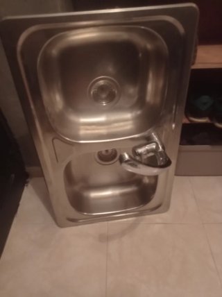 Lavadero doble inoxidable con grifo
