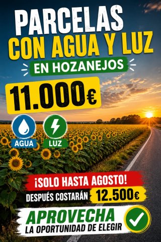 parcelas con agua y luz de 400m2