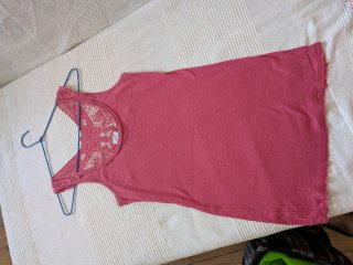 Camiseta rosa con encaje mujer