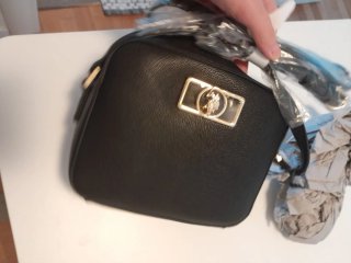 Borsa U.S. Polo Assn. nera con dettagli oro