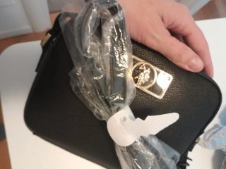 Borsa U.S. Polo Assn. nera con dettagli oro