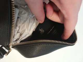 Borsa U.S. Polo Assn. nera con dettagli oro