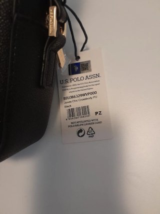 Borsa U.S. Polo Assn. nera con dettagli oro
