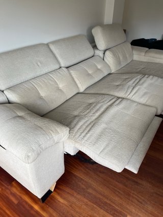 Sofá eléctrico relax extensible beige/gris