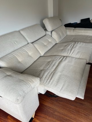 Sofá eléctrico relax extensible beige/gris