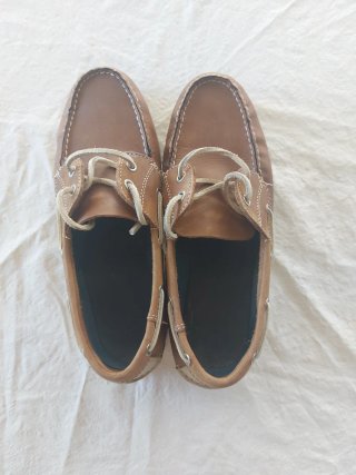 Scarpe nautiche in pelle marrone