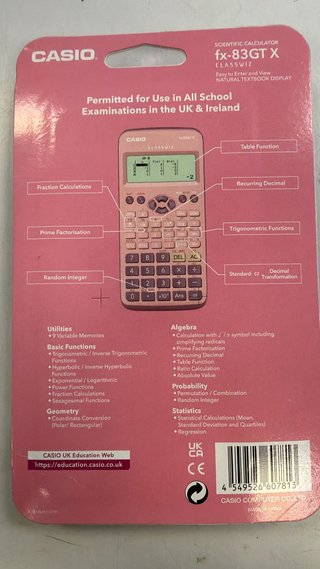 CALCULADORA CASIO ROSA FX-83GTX