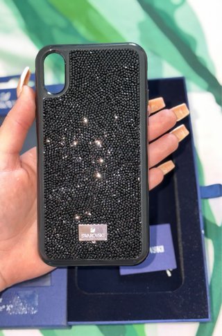 Funda Swarovski iPhone X Negra Brillante