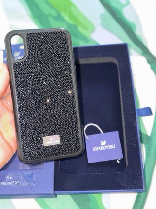 Funda Swarovski iPhone X Negra Brillante