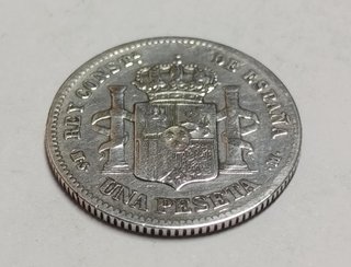 Moneda plata 1 Peseta  1883 MSM Alfonso XII