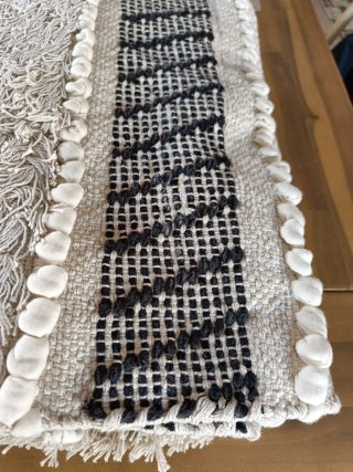 Alfombra Algodón 230x160 Beige/Negro. Nueva
