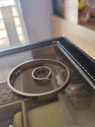 Conjunto Pulsera y Anillo Cartier LOVE Plata