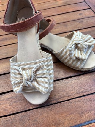 Sandali bambina con fiocco a righe taglia 34
