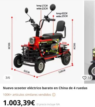 Patinete eléctrico 4 ruedas