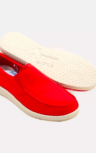 Sneakers nautiche rosse da uomo