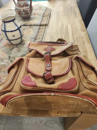 Bolso Piel Beige y Rojo PAT-CAT