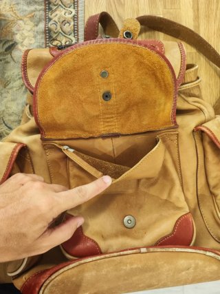 Bolso Piel Beige y Rojo PAT-CAT