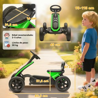 Kart a pedali verde per bambini, giocattoli