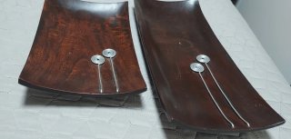 Bandejas decorativas madera (2 unidades)