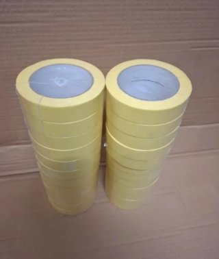 Cinta de papel adhesiva amarilla