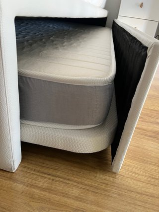 Cama nido 90cm polipiel blanca con colchones
