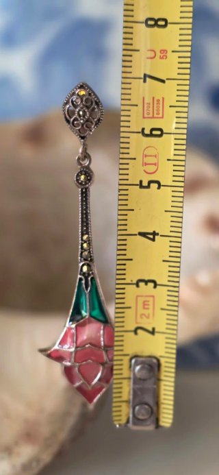 Preciosos pendientes esmaltes y plata