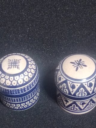 Joyero cerámica marroquí azul y blanco
