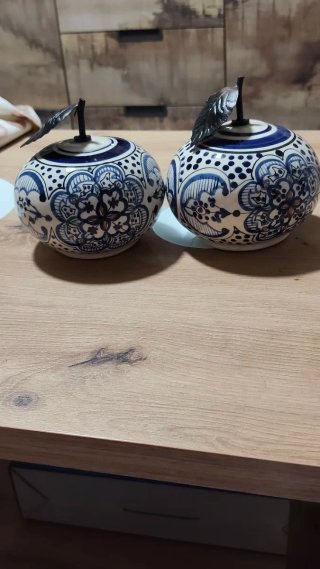 Figuras de cerámica decorativas tipo manzana,