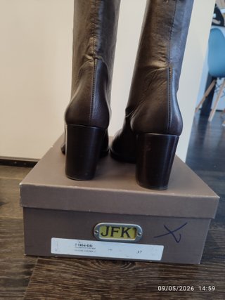Stivali JFK in pelle grigio