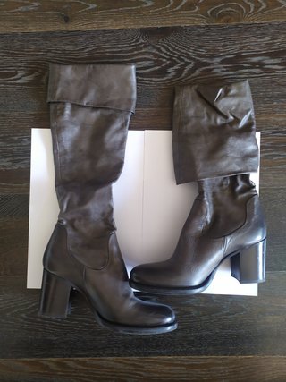 Stivali JFK in pelle grigio