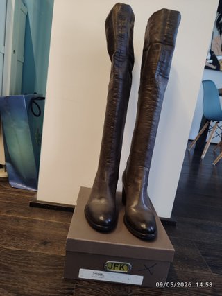 Stivali JFK in pelle grigio