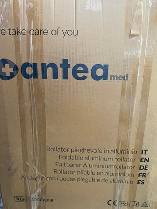 Andador Plegable Aluminio Rojo 4 Ruedas