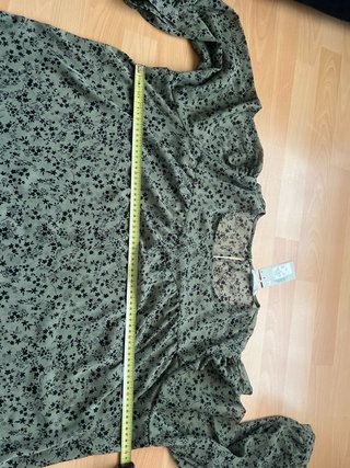 Blusa verde floral manga larga 2XL