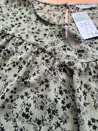 Blusa verde floral manga larga 2XL